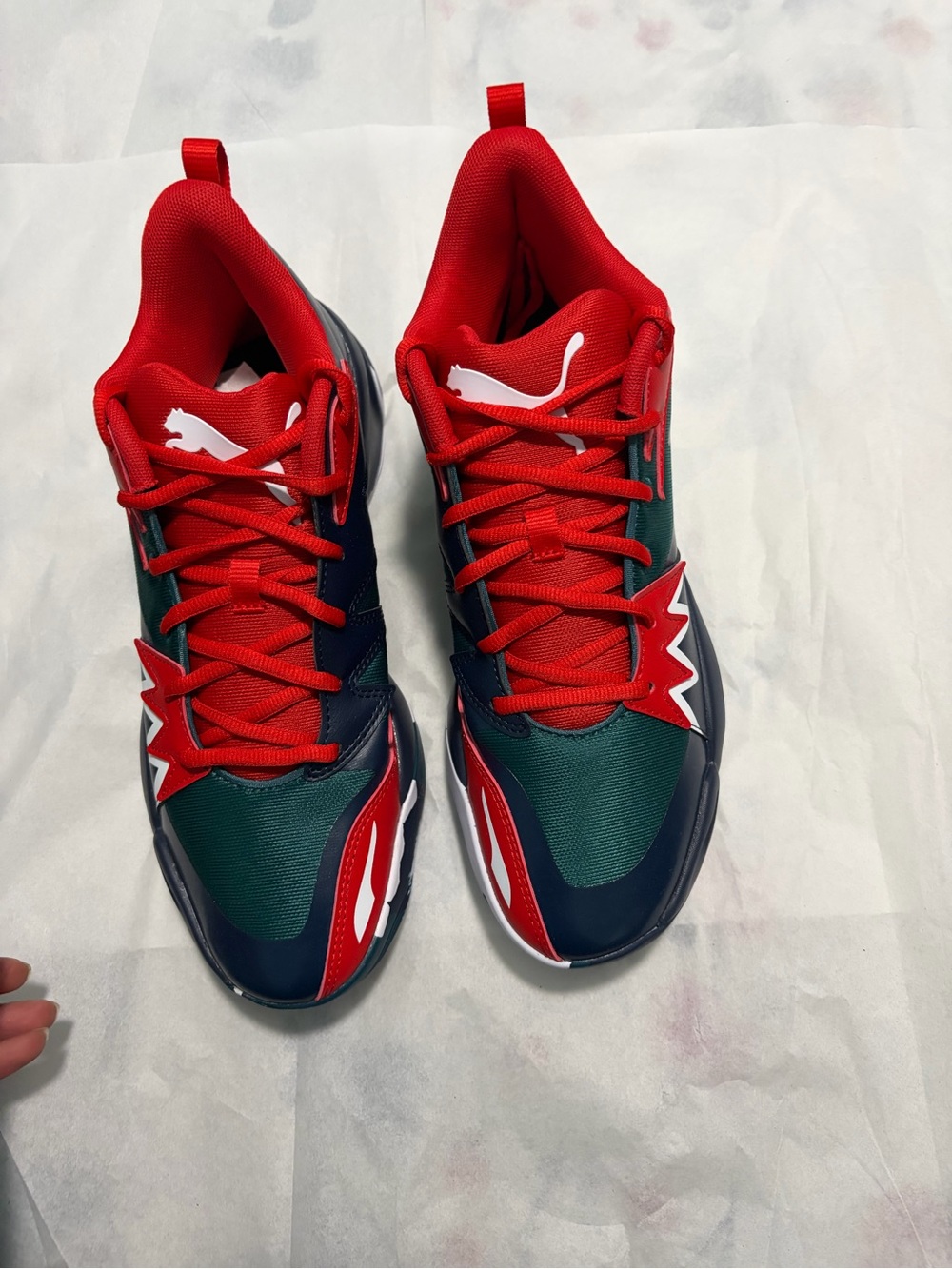 Puma Men’s Red, Green & Navy Athletic Low-Top Sneakers